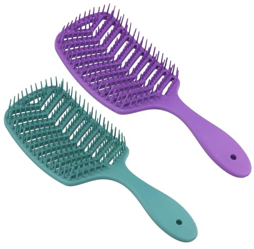 2 Pcs Cepillo Pelo Rizado Silicona Peine Pelo Rizado Antitirones para Mujeres Hombres Cepillo para Rizos Reducir el Encrespamiento y la Rotura Bounce Curl Brush para Cabello Ondulado