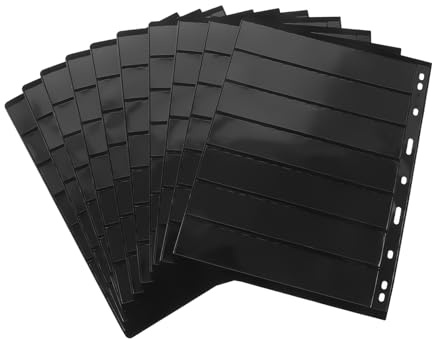 TOYZFRIENDY 10 hojas Fundas Transparentes para Colección de Álbum PVC Doble Cara con Protector de Sello y Moneda Páginas Reutilizables para Álbum de Filatelia