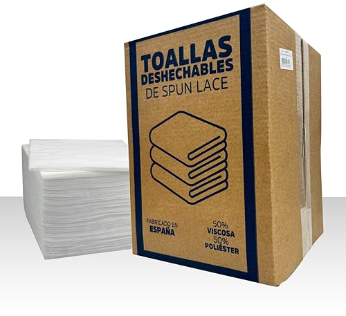 BELLAPRO - Toallas Desechables Spun-Lace 40x80cm - (800 Unidades) - 50% Viscosa 50% Poliéster - Alta Suavidad y Absorción - Ideal para Peluquería, Estética, Clínicas, Gimnasios y Oficinas - Blanco