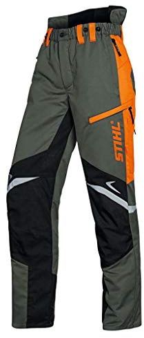 Stihl Pantaloni Professionali con Protezione Taglio Ergo Function Oliva/Arancio/Nero, Nero , 62/64 (3XL)