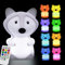 Glinrui Silikon Nachttischlampe Große Fuchs Nachtlicht für kinder, Dekorative Lampen Baby Kinderzimmer Lampe, Augenpflege/einstellbare Helligkeit & Farbe/Zeiteinstellung-Groß