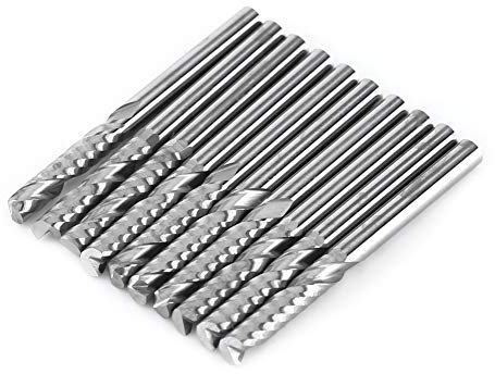 Fresa a candela singola 10pcs 3.175MM Fresa a candela singola in carburo di tungsteno Utensile taglio per fresatrice industriale