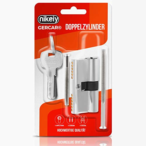 GERCAR Cylindre de serrure profilé - 10/30 - Demi-cylindre - Avec 5 clés - Individuelles - Longueur : 40 mm, A : 10 B : 30 - Lot de 1.