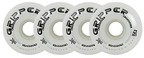 Labeda Roller Hockey Wheels Gripper Crossover Soft 76A White 72mm - Set of 4