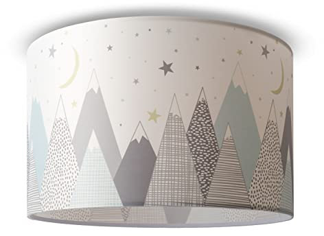 Paco Home Hängelampe Kinderzimmer Deckenlampe Pendelleuchte Babyzimmer Pendellampe Versch. Motive Jungen Mädchen E27, Farbe:Design 7 (Ø45,5 cm), Leuchtenart/Farbe:Deckenleuchte - Weiß