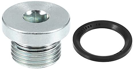 A ABSOPRO M18x1.5 Acero Tornillo Tapón para Drenaje de Aceite para Motor para BMW 545i Plateado Tono