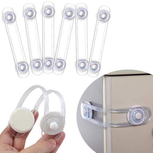 Norhogo 8 Stück Transparente kindersicherung schrank, mit Klebstoffverschluss, kindersicherung schubladen für Schränke, Schubladen, WC, Küchen, Türen, Fenster, Kühlschränke Babysicherung für Möbel