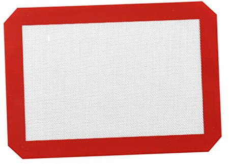 Moldes de silicona para hornear de cocina, resistentes al calor, para galletas de macarrón, color blanco y rojo, 30 x 21 cm