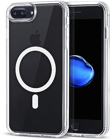JProtect für iPhone 7/8 Plus Hülle für Magsafe (TOP Schutz & Magnetkraft) Magnetische Handyhülle Transparent für iPhone 8/7 Plus - Hülle Magnet für MagSafe Zubehör Case Stoßfest