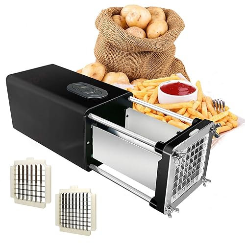Kommersiell Elektrisk Frityrskärare, Frityrpotatisskärare Med 1/2 & 3/8 Blad, Potatisflisskärare Elektrisk Grönsakshackare För Köksrestaurang