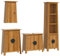 vidaXL Badmöbel Set 4-TLG., Badschrank mit Stauraum Metallgriffe, Waschbeckenunterschrank für Badezimmer, Wandschrank Hochschrank, Massivholz Kiefer