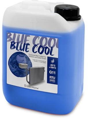 ErrecHome Blue Cool, Liquido Radiatore Blu -20°C/+106°C, antigelo G11 con pacchetto inibitore NAP FREE, Pronto all’uso, 5 Litri