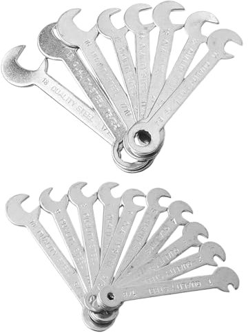 Qsvbeeqj Kleines Schraubenschlüssel-Set, 18-teilig, Kombinationsschlüssel-Set mit offenem und kastenförmigem Ende, für Zuhause, Outdoor, Wartung, Reparaturwerkzeug