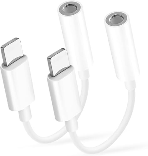 Adattatore jack per iPhone POSCA [certificato MFi] Adattatore audio AUX per cuffie da Lightning a jack da 3,5 mm per iPhone 14/14 Pro/14 Pro Max/13/13Pro/12/11/11 Pro/XS/XR/X/8P/7
