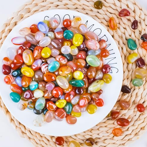 HGRGHH 500g Pierre Precieuse Naturelles, 0.8-2cm Set de Pierres Précieuses, Pierres MéLangées, Pierres Précieuses Colorées Naturelles Enfant pour 6 7 8 9 10 Ans, Décoration, Cadeau