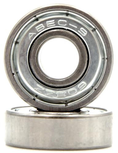 molti 608 ZZ kullager spårkullager 8 stycken ABEC-5/7/9 kolmetall för hjul skateboard inline-skridskor triskates 22 mm x 8 mm x 7 mm (ABEC 9 krom)