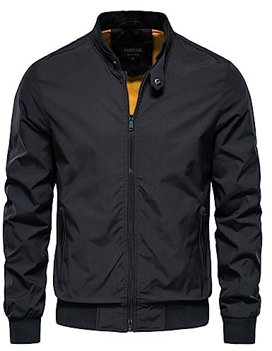 Giubbino Uomo Primavera Blauer, Giacca Uomo Estiva Casual Vestibilità Comoda Bomber a Manica Lunga Con Cerniera Integrale E Tasche Cappotto Da Esterno Semplici E Comodi Per L'estate Primaverile