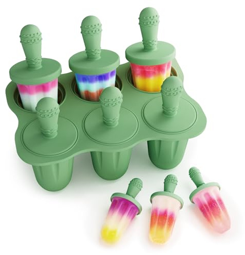 btrfe Eisformen Eis am Stiel, 6 x 60ml Silikon Eisförmchen Wiederverwendbar Formen Eiscreme für Kinder, Popsicle Formen, EIS Selber Machen Formen DIY Ideen BPA Frei