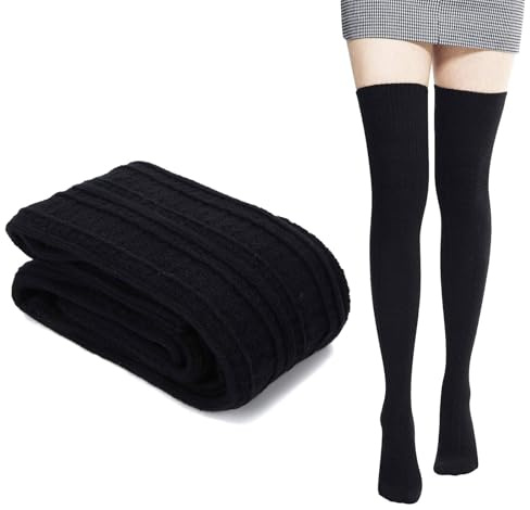 Cerioll Donna Extra Lunghi Calzini da Ginocchio,Calze Extra Lungo Coscia Alta,Calzini Lunghi sopra Il Ginocchio,Donna Cotone Calze Alti da sopra Il Ginocchio