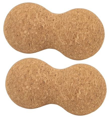 Gatuida 2 Piezas Bola de Fascia de Corcho para Terapia de Puntos Herramienta de Masaje Muscular para Recuperación Física para Masaje de Espalda y Manos de Corcho
