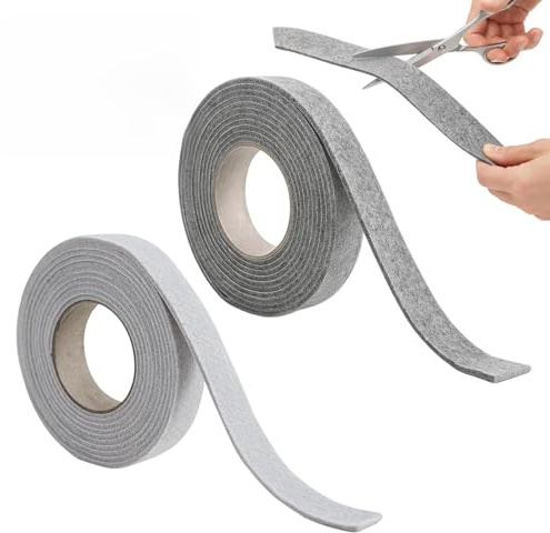 Kondenswasser Absorber Für Fenster, Filzband Selbstklebend, Filzstreifen Selbstklebend, Fensterrahmen Folie, 2 Rollen Filzrolle selbstklebend, 3 cm * 400 cm, Grau Und Beige