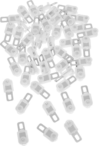 DIYEAH Rail à Rideaux en Acier Inoxydable et Plastique pour Glisseurs 50pcs Roulettes Coulissantes Robustes et Silencieuses pour Accessoires de Rideaux sur Rail Standard