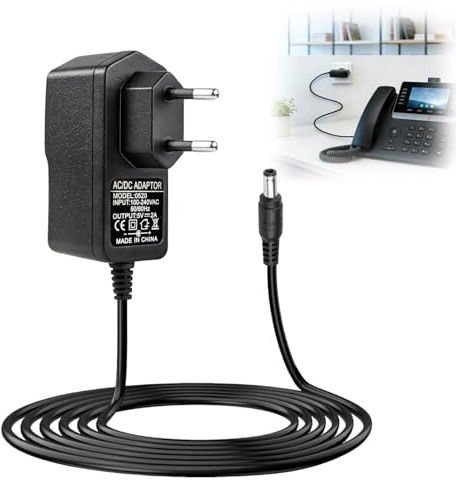 Fuente de alimentación 5V 2A para Yealink T54W T85W T87W T73U T73W T74U T77U T74W, Cargador para TP-Link Netgear D-Link Fanvil SIP-Phone, Adaptador para IP Teléfonos 100cm Cable