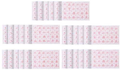 FUOYLOO Papier Calligraphie Chinoise Débutant 30 Feuilles à Grilles pour Écriture Manuscrite Européenne, Papier D'art Épais Anti-transfert, Cahier Exercices de Calligraphie