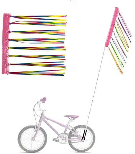 FUHAMJ Bandierine per Biciclette Riflettenti per Bambini, Bandierina Sicura Rimovibile con Staffa Regolabile, Accessorio Ideale per Passeggiate in Famiglia e Gite in Bicicletta all'Aperto, 1 Set