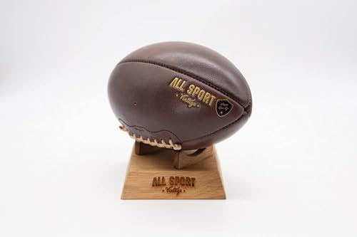 ALL SPORT VINTAGE American-Football-Ball und Seine Basis aus Massivholz - französische Marke.