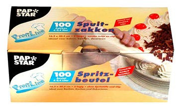 Papstar 100 - Manga pastelera (0,4 L, 30,5 x 16,2 cm, 100 unidades), transparente