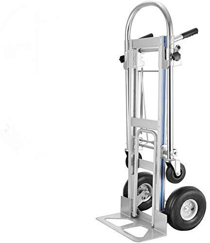 VEVOR Carrello Trasporto a Mano in Alluminio 3in1, Carrello Portapacchi con 4 Ruote con Capacità di Carico di 770 Libbre, Carrello Manuale Pieghevole Adatto sia per Uso Domestico che Industriale