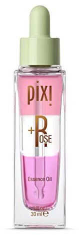Pixi Beauty +Rose Essence Oil | Huile Essentielle Nourrissante Triphase | À l’Huile de Rose pour Revitaliser et Préparer la Peau au Maquillage | 30 ml / 1 fl oz