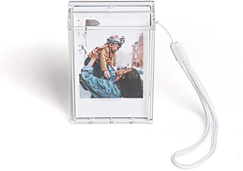 MUZIRI KINOKOO Fuji Instax Mini Boîte de rangement pour photos en acrylique transparent avec sangle pour photos Mini 3''