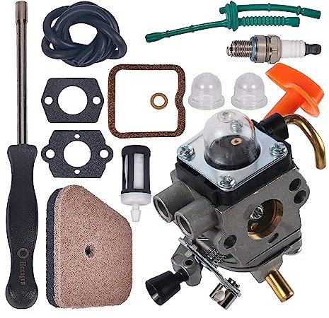 JOJOCY FS90R Vergaser für Stihl FS110R FS130R FS100 KM130R FS130 FS90 KM90R KM90 FS110 KM110R HT100 HT101 Unkrautfresser mit Einstellwerkzeug und Ventilabstand-Einstellset