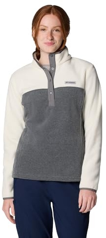 Columbia Benton Springs 1/2 Snap Pull Over 2, Pull Over in pile Donna, City Grey Heather/Chalk, XXL
