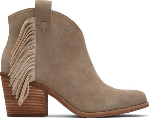 TOMS Women's Modern Ankle Boots, Dune Suede Fringe, 8 US