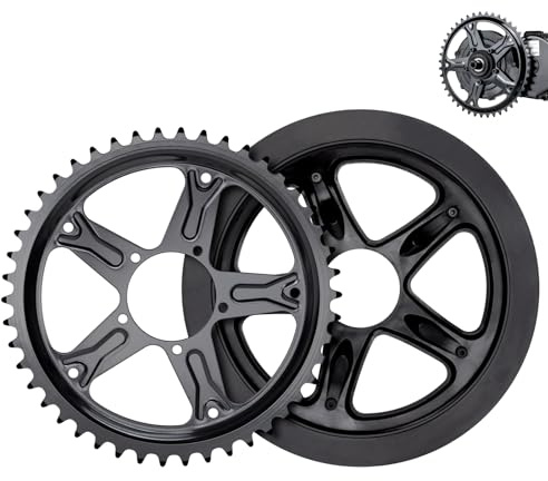 E-Mangue 52T Plateau de chaîne de vélo pour moteur Bafang BBS01 BBS02 BBS01B BBS02B, Plateau de pédalier de Vélo Électrique Mid Drive Kit Conversion