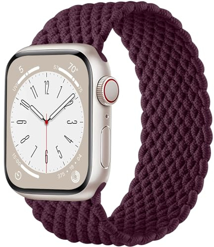 Zedoli Flätad soloslinga kompatibel med Apple Watch Band 38 mm 40 mm 41 mm 42 mm 44 mm 45 mm 49 mm kvinnor män, stretchig nylon solace sport elastisk rem för iWatch serie 9 8 7 6 5 4 3 2 1 SE