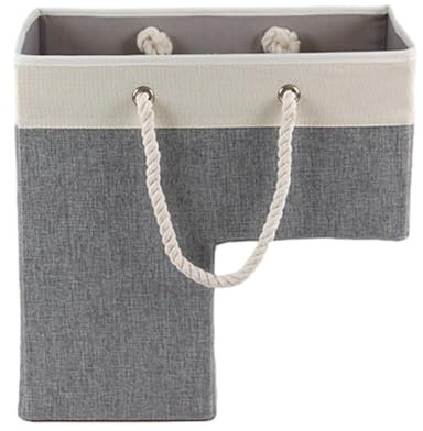 Cesta de fieltro para escalera, cesta de lavandería para escaleras, caja de almacenamiento de escalera, cesta de fieltro para escaleras, cesta de basura con asas, cesta de escalera en forma de L,