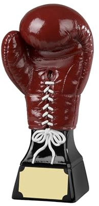 SilverTrophy: Trophée rouge gant de boxe – Prix 3D 15 cm, clubs et ligues, champion, Knockout King/Queen, poids lourd, léger, prix pour enfants, gagnant incontesté, plaque de gravure
