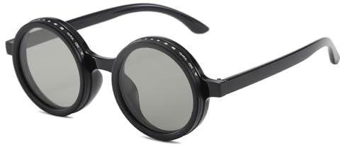 YAMEIZE Polarizzati Rotonda Regolabile Tinta Occhiali da Sole - per le Donna Uomo UV400 1-9 Ingranaggi Rotonda Occhiali di Protezione Spiaggia di guida all'aperto