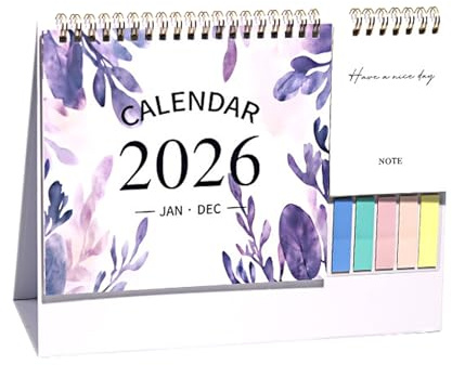Calendario da Tavolo | Calendario da tavolo 2026 da gennaio a dicembre,Elenco Di Attività Agenda 12 Mesi Con Grandi Blocchi A Strisce Per Organizzazione Degli Insegnanti
