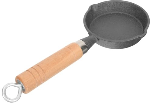 Gatuida Sartén Pequeña de Fundición para Freír Huevos Olla Portátil para Calentar Aceite Utensilio de Cocina Seguro y Duradero para Hogar para Cocinar Rápido y Uniforme