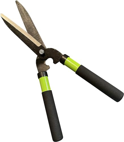 GARDEN GURU Hedge Shears Clippers for Trimming & Shaping Borders, Boxwood, Decorative Shrubs, Bushes, Grass – 15 inch High Carbon Steel Gardening Hedge Clippers & Shears with Comfort Grip Handles