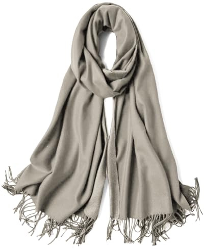 Van Der Rich ® - Bufandas con Flecos Calidad del Algodón - Mujer (Liso-Topo)