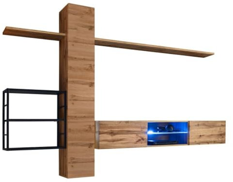 PRICE FACTORY just for you Ensemble Meubles de Salon Style Industriel Switch M5. Coloris chêne.