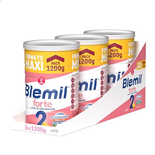 Blemil 2 Forte 3PACK | 3 Botes de 1200g | Leche de Continuación en polvo para Bebé Desde los 6 Meses - Amazon Exclusive