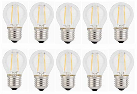 THAELY 3-V-LED-Glühbirnen, warmweiß, 2700 K, E26/E27, G45, Niederspannung, 3 Volt, Batteriebeleuchtung, Landschaftsgarten, Außenbereich, Solar, 10er-Pack (Größe : 2 filaments 100-200ma)