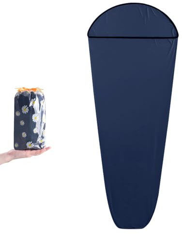 Azarxis Baumwolle Hüttenschlafsack, Schlafsack Inlett, leicht, klein und dünn Reiseschlafsack für Backpacking, Hostels und Berghütten (Navy Blau, 80 x 200cm)